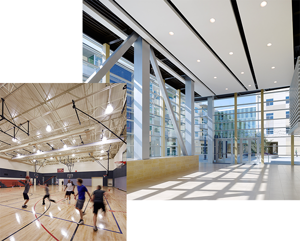 montage of jcc campus images