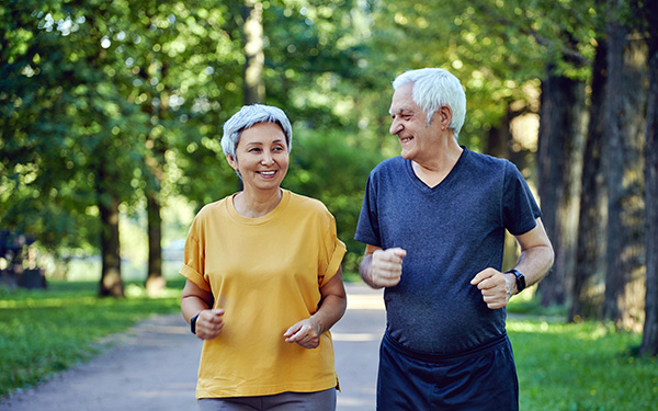 seniors jogging in the park